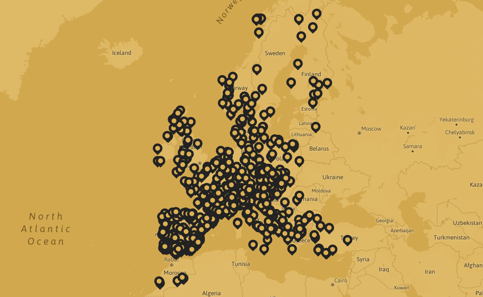 Mapa míst Camperguru